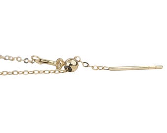 Solid 14K Gold Necklace Chain Adjustable Length with Needle Threader for Charms Pendants Versatile Gift for Her Layering Convertible AD1907