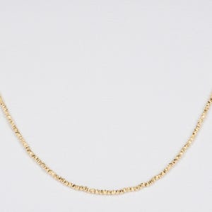 Collar de oro auténtico de 18 quilates, cadena de 45 cm (18"), mitad clip, mitad cuenta brillante, 3,8 g+, con textura de cuentas, especial, versátil, ideal como regalo para ella. R4381 imagen 3
