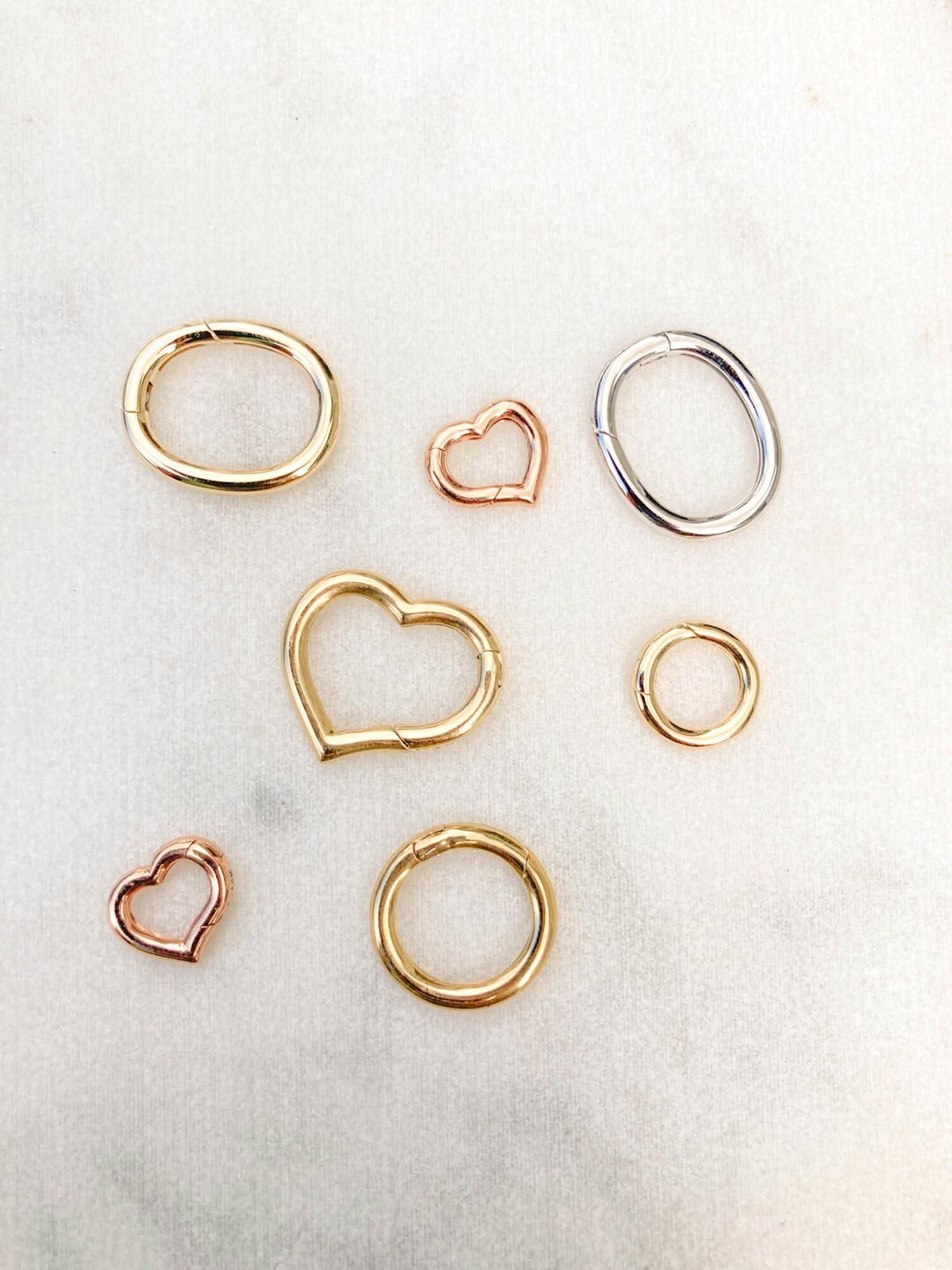 Solid 14K 18K Gold Pendant Enhancer Charm Holder Spring Closure Push