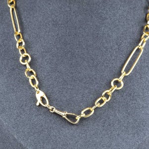 Solid 14K 9K Gold Swivel Dog Clip 25x6.5mm Pendant Charm Holder, Necklace Hook, Enhancer, Chain Connector, Watch Snap, Albert Swivel Clasp image 5
