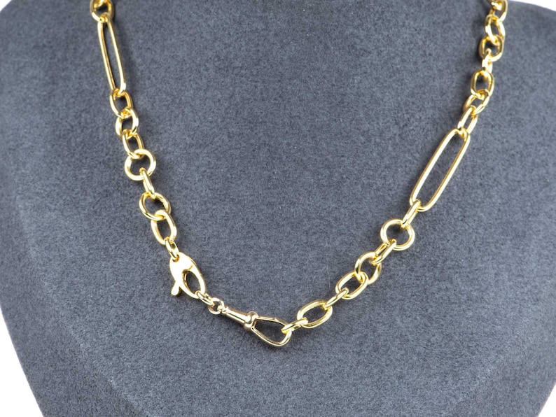 Solid 14K 9K Gold Swivel Dog Clip 25x6.5mm Pendant Charm Holder, Necklace Hook, Enhancer, Chain Connector, Watch Snap, Albert Swivel Clasp image 5