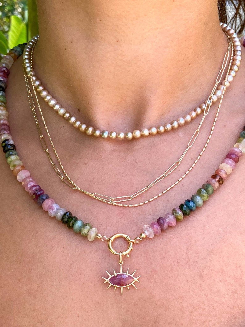 Solid 14K 18K Gold Charm Holder Chain Connector Carabiner Etsy