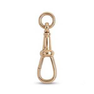 Solid 14K 9K Gold Swivel Dog Clip 25x6.5mm Pendant Charm Holder, Necklace Hook, Enhancer, Chain Connector, Watch Snap, Albert Swivel Clasp image 1
