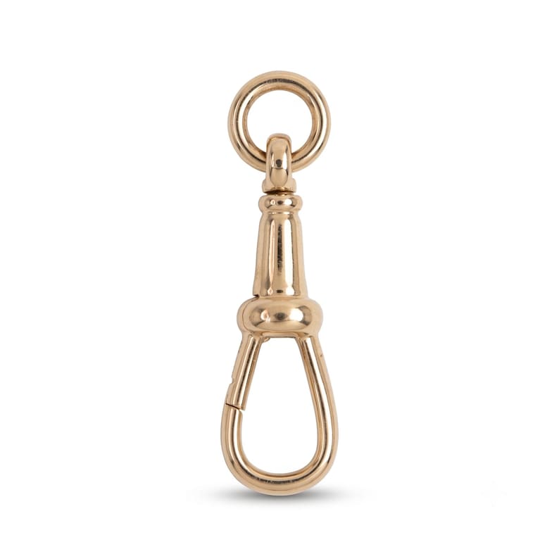 Solid 14K 9K Gold Swivel Dog Clip 25x6.5mm Pendant Charm Holder, Necklace Hook, Enhancer, Chain Connector, Watch Snap, Albert Swivel Clasp image 1