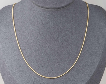 14K Gold Vintage 1.1mm Wide Snake Chain Necklace 19" Heavy 5g+ Stamped Italy Slinky Shiny Great Movement V1200