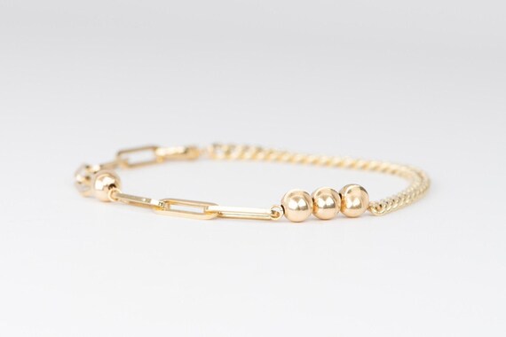 Bracciale a catena con perline | Realizzato in acciaio inossidabile e
