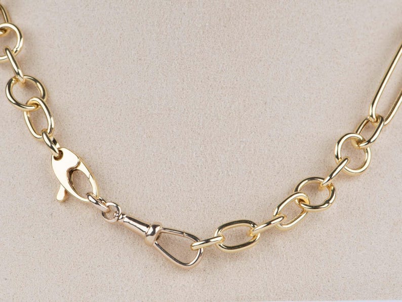 Solid 14K 9K Gold Swivel Dog Clip 25x6.5mm Pendant Charm Holder, Necklace Hook, Enhancer, Chain Connector, Watch Snap, Albert Swivel Clasp image 4