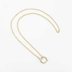 14K Gold Spring Ring Sailor Clasp 12mm 14mm Round Charm Holder Circle Pendant Enhancer for Necklace Connector Hoop Bail Clip Layering AD2392 image 6