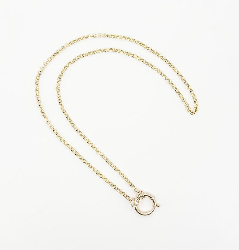 14K Gold Spring Ring Sailor Clasp 12mm 14mm Round Charm Holder Circle Pendant Enhancer for Necklace Connector Hoop Bail Clip Layering AD2392 image 6