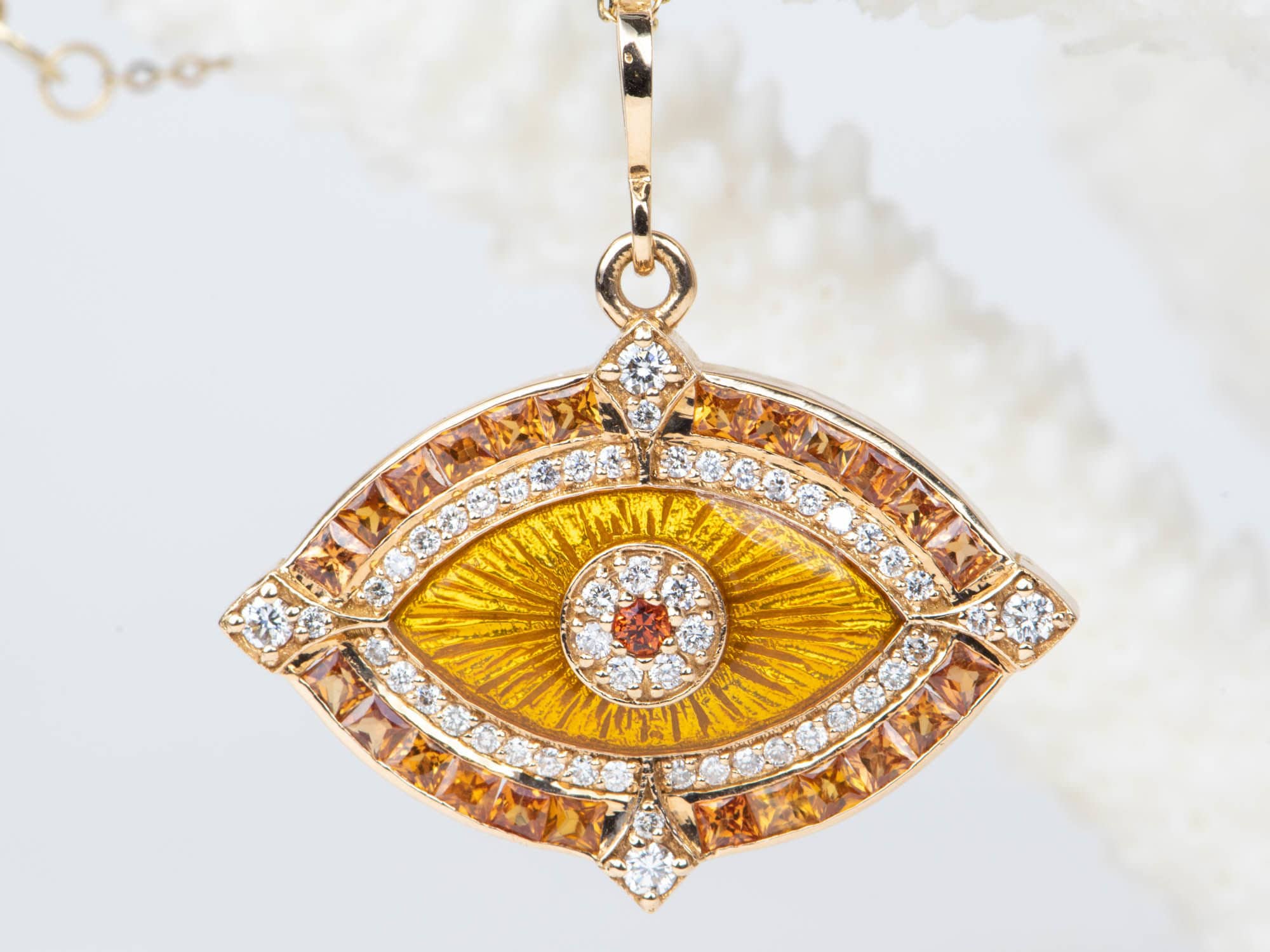Pendant 18K Yellow Gold and Silver with Pink Sapphire – Studio Tara