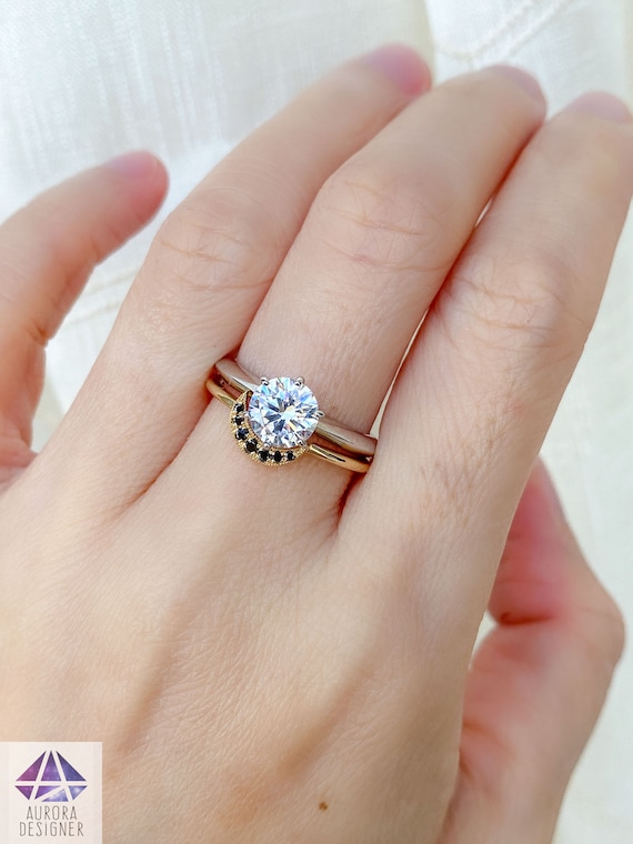 crescent wedding band