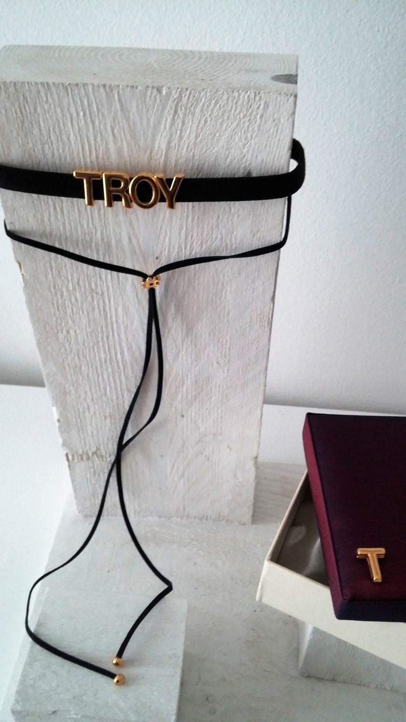 Name Chokers Personalized Choker Hashtag Jewelry Black Gold Etsy