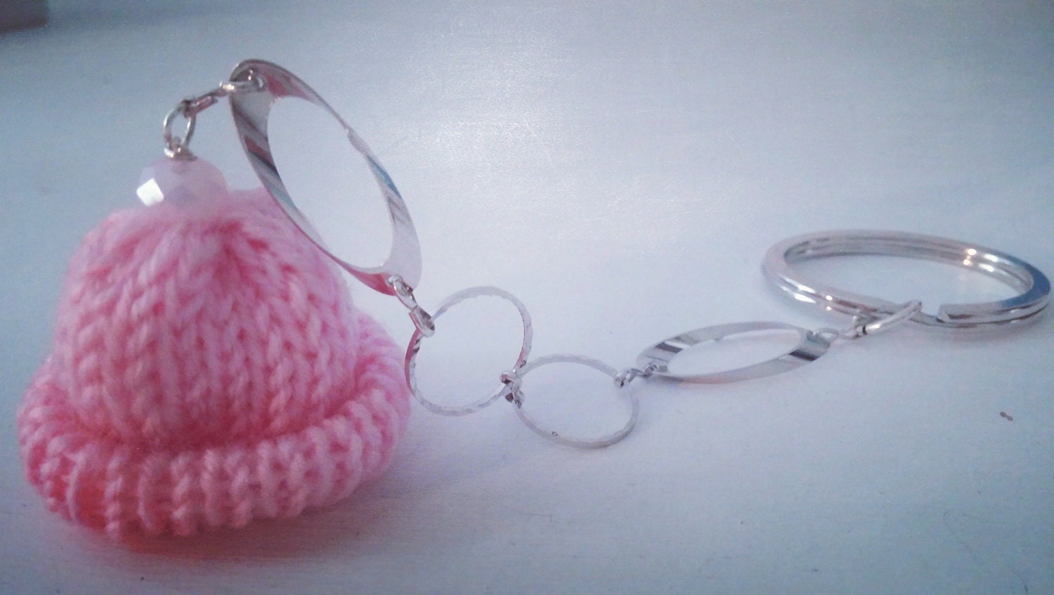 Pink knit hat Keychain gifts for her Pink hat gift ideas Etsy
