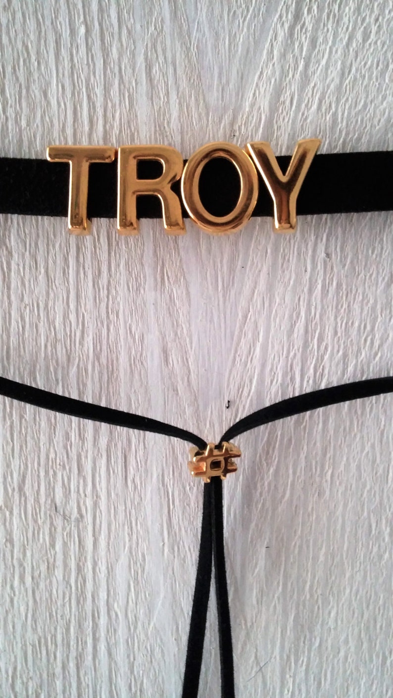 Name Chokers Personalized Choker Hashtag Jewelry Black Gold Etsy