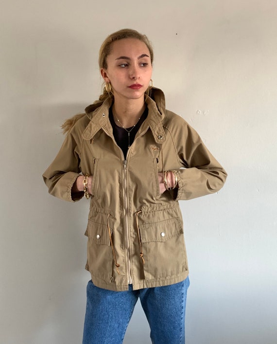 60s Izod hooded anorak jacket / vintage Izod cotto