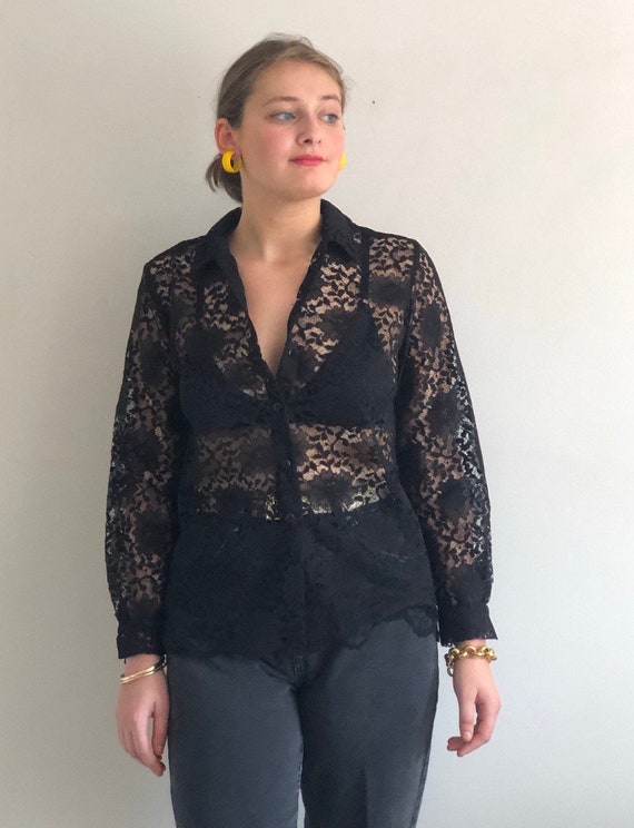 90s sheer blouse1990s sheer blousevintage sheer blouse