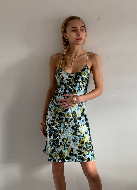 90s silk charmeuse slip dress / vintage back butto