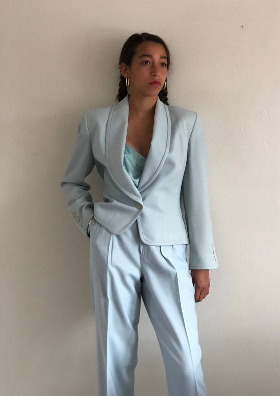 90s Ellen Tracy wool pant suit / vintage petite ic