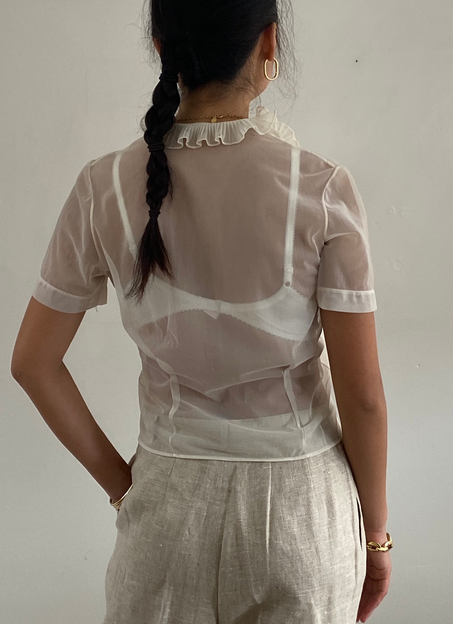 sheer ivory blouse