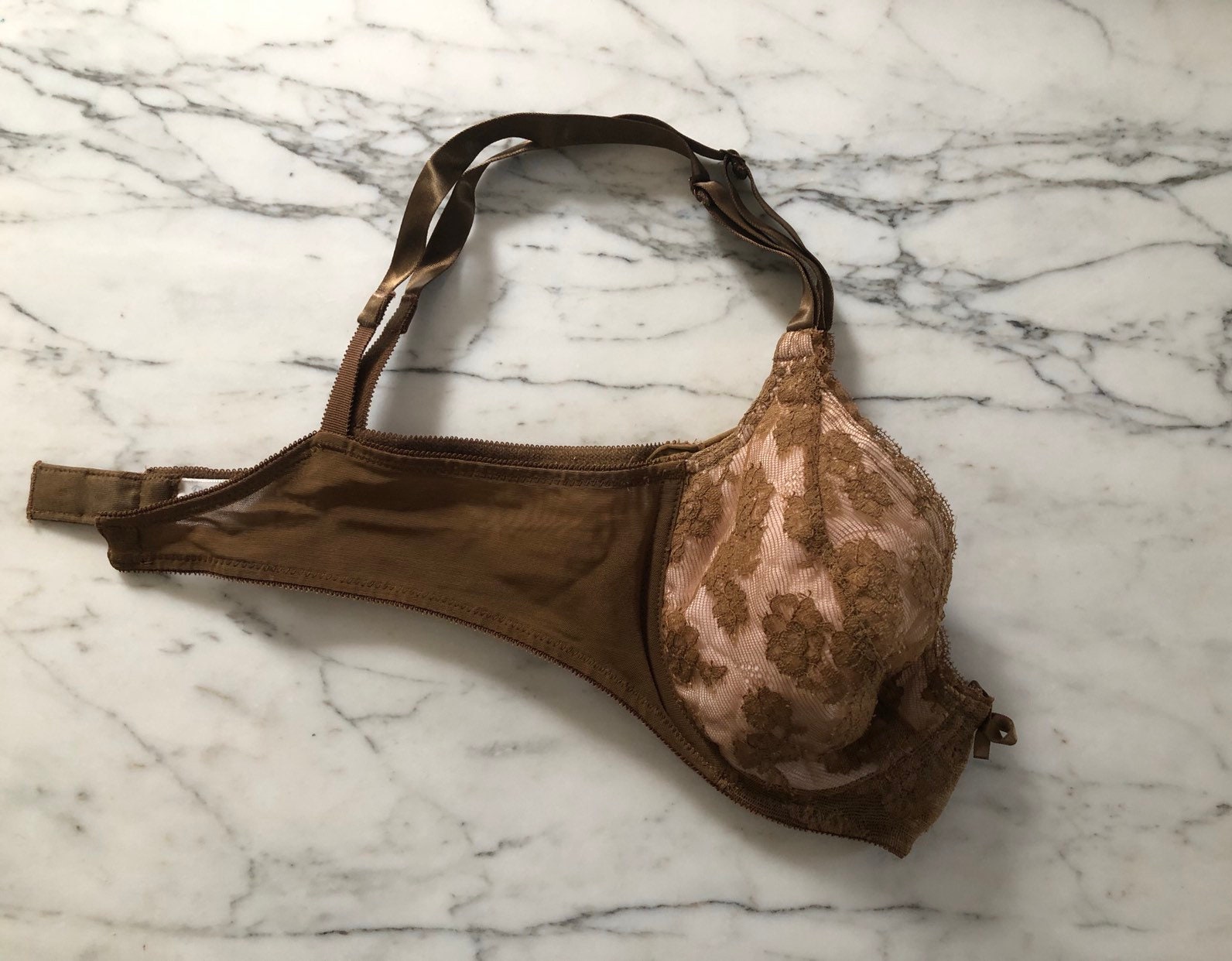 70s Lace Bra Vintage Vanity Fair Lace Padded Bra Cocoa, 41% OFF