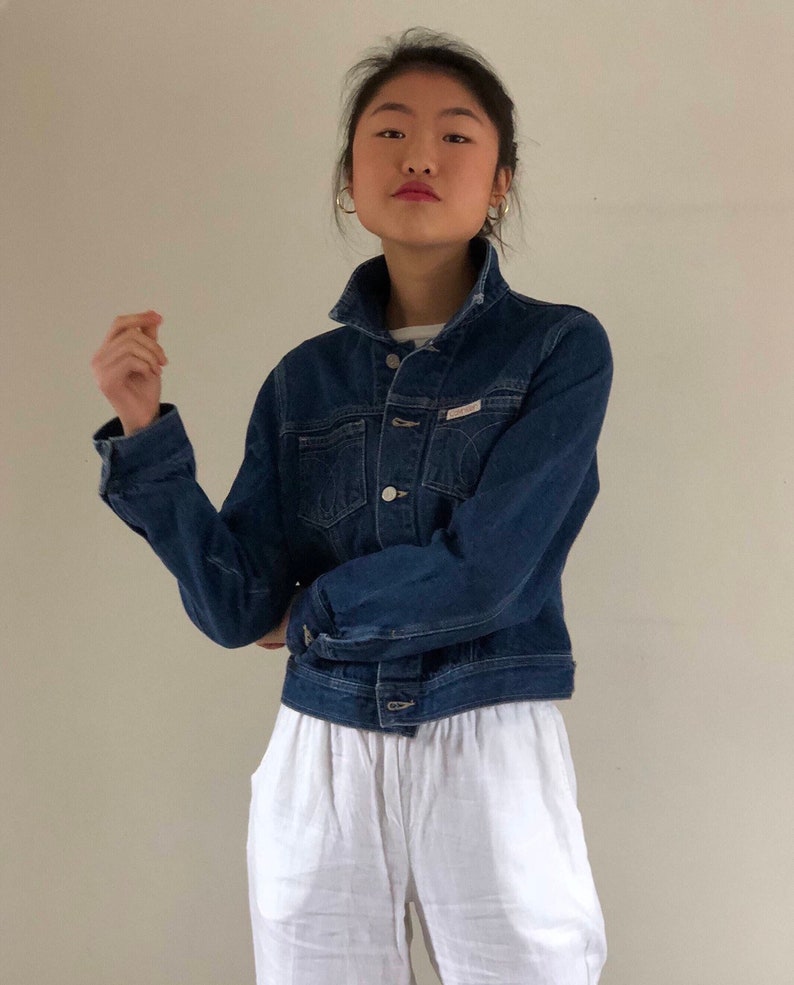 calvin klein cropped denim jacket