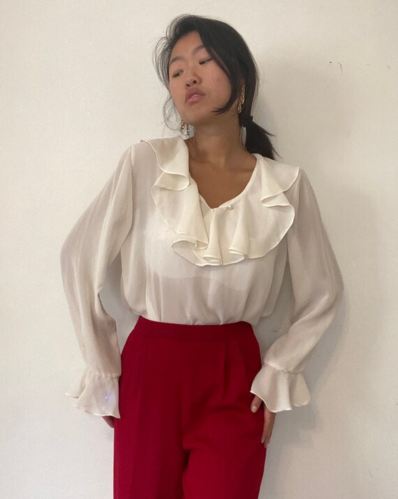 90s ruffle shirt