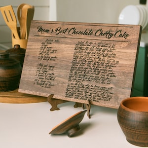 Gepersonaliseerde snijplank met handgeschreven recept - kerstcadeau voor moeder, snijplank recept, bakcadeau voor moeder oma, oma cadeau