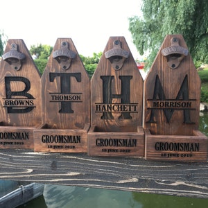 Custom personalized groomsmen gift for bachelor party or wedding day, Groomsmen beer bottle opener