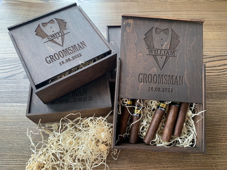 Aangepaste Groomsmen Gift Box voor Groomsmen Uitnodiging, Groomsman Proposal box, Beste Man cadeau, Zult u mijn Beste Man zijn, Wedding Day Gift Box afbeelding 7