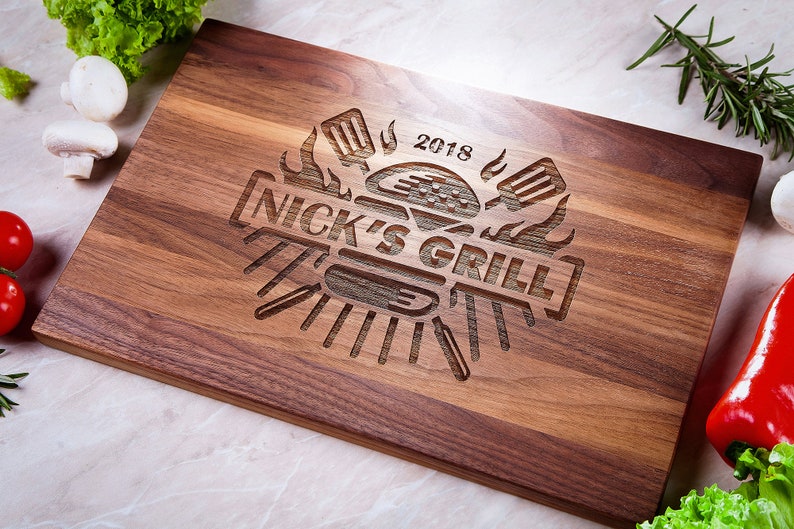 Grill Gift BBQ Gift Personalized Cutting Board, Christmas gift for Dad, Fathers day gift, Grilling Lover Gift, Grill Gift for Him, 414 image 7