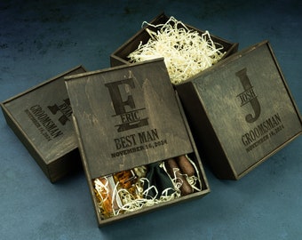 Caja de regalo de madera personalizada para la propuesta de los padrinos, Caja de regalo para hombres, Caja de regalos del padrino, Regalo del padrino, Caja de recuerdos, Regalo de despedida de soltero