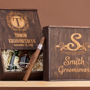 Groomsmen Gift Box - Personalized Shot Glasses Set in Gift Box for Bachelor Party, Groomsman Proposal Gift Box, Best Man gift box