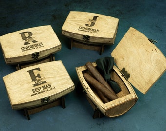 Groomsmen and Best Man Gifts Box , Engraved Box for Cigars, Man of Honor Gift Box,  Gifts Idea For Groomsman Proposal, Wedding Day Gift Box