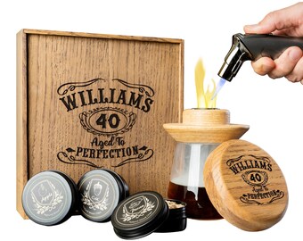Personalized Whiskey Wood Smoker Set, Anniversary Gift for Him