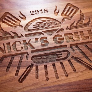 Grill Gift BBQ Gift Personalized Cutting Board, Christmas gift for Dad, Fathers day gift, Grilling Lover Gift, Grill Gift for Him, 414 image 6