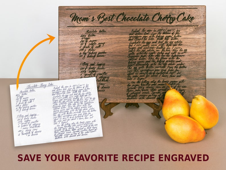 Personalized Cutting Board with handwritten recipe Christmas gift for mother, Recipe Cutting Board, baking gift for Mom grandma, nana gift image 4