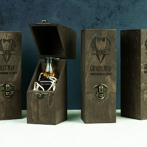 Einzigartige Groomsmen Vorschlag Ideen, personalisierte Groomsman Geschenkboxen, Hochzeitstag Groomsmen Einladung, Willst du mein Groomsman sein, Box mit Gravur