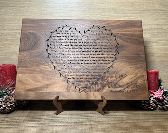Song lyrics plaque - 5th Anniversary - Wedding Song Lyrics Engraved - Personalized Wood Anniversary gift - Wooden Anniversary - Wedding Gift