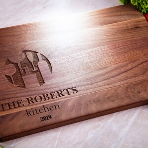 Personalized Walnut Cutting Board: Engraved Kitchen Decor Gift