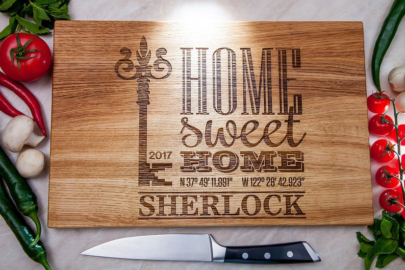 Realtor Closing Gift Home Sweet Home Cutting Board Wood Couple Etsy