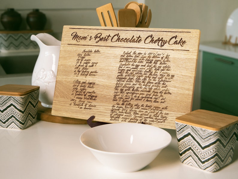 Personalized Cutting Board with handwritten recipe Christmas gift for mother, Recipe Cutting Board, baking gift for Mom grandma, nana gift image 6