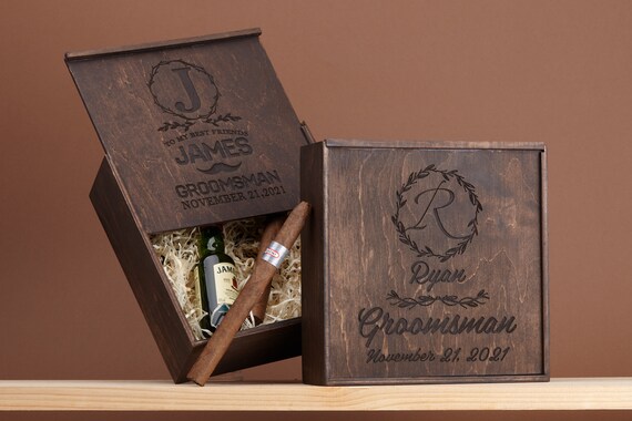 Groomsman Proposal Gift Boxes for Cigars Will You Be My - Etsy