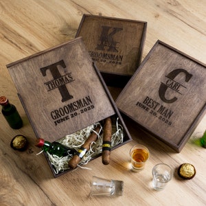 Wedding Groomsman Gift | Groomsmen proposal gift box | Engraved Keepsake Gift Box | Personalized name wooden gift box | Groomsmen gift Idea