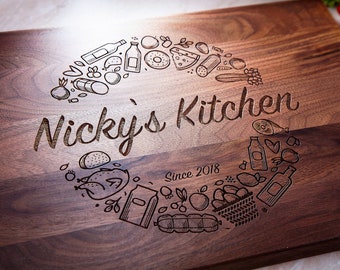 Personalized Cutting Board - Mom gift for Christmas, Grandma gift, Gift for Mom Chef Gift Mother day gift Cooking Gift - Housewarming Gift