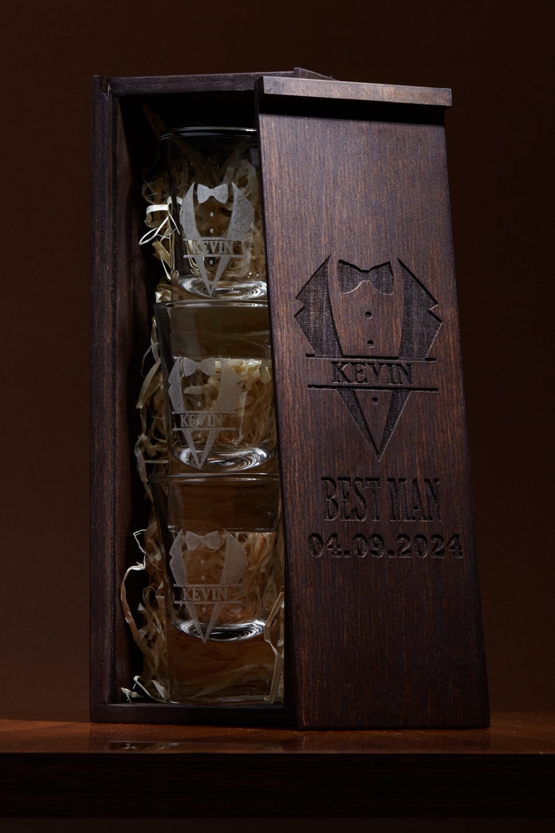Personalized Shot Glasses Gift Box Groomsmen Gift Box Will Etsy