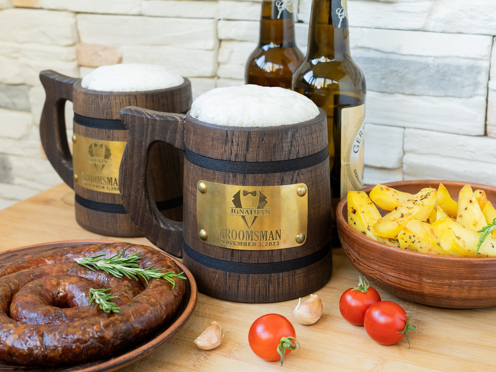 4. Groomsmen Wooden Beer Mug