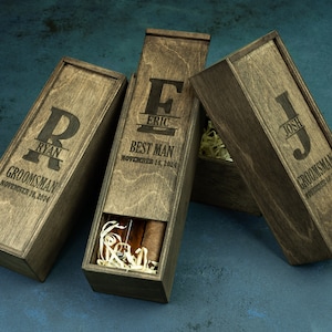 Groomsman Gift Box Empty Groomsman Personalized Box Engraved Wooden Box for Groomsman Gift Set Wood Groomsman Box