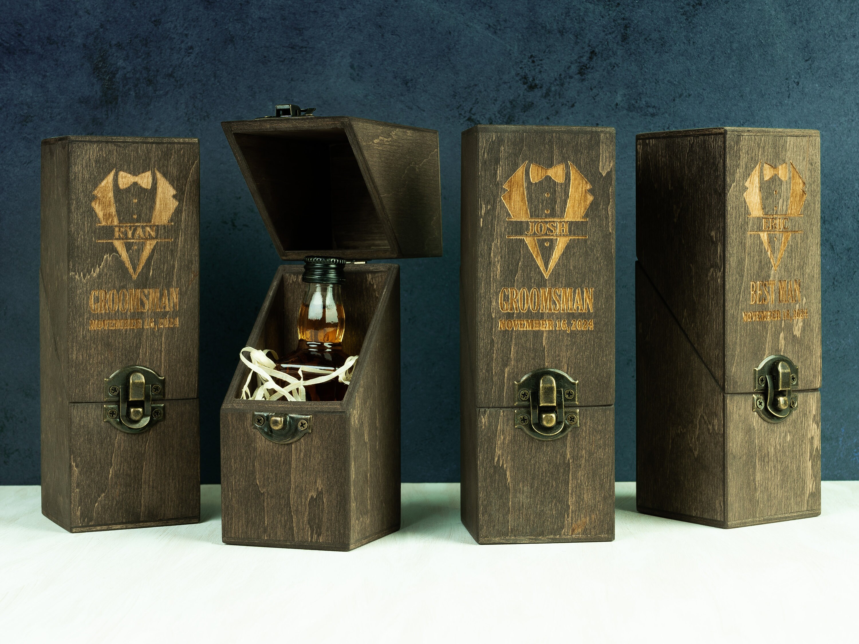 Personalized Wooden Alcohol Gift Box: Groomsmen Proposal - Etsy