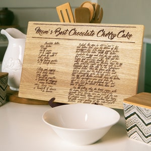 Custom Cutting Board with handwritten recipe or sketched drawing, Christmas Gift for Mom, Grandma gift, Nana gift, Recipe Cutting Board image 5