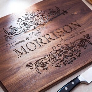 Wedding gift Personalized cutting board Bridal shower gift Custom cutting board Engagement gift Wedding day gift, christmas gift image 8